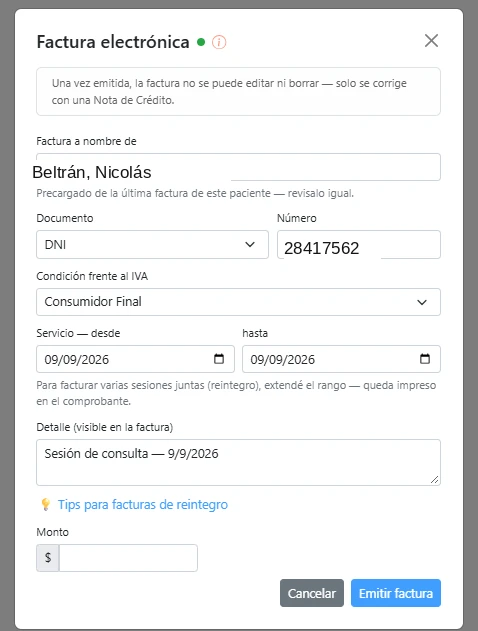 Vinculación de ARCA para emitir facturas electrónicas directo desde DrApp